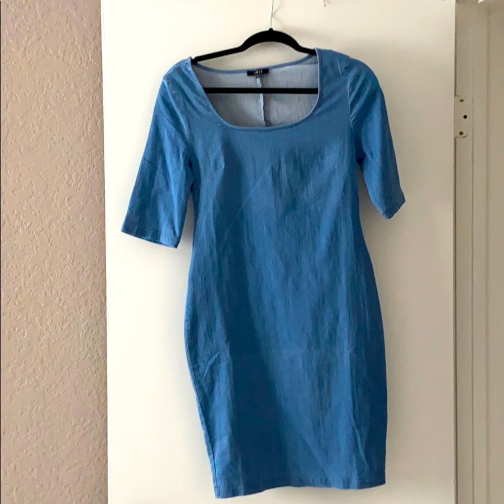 Denim stretchy jean dress